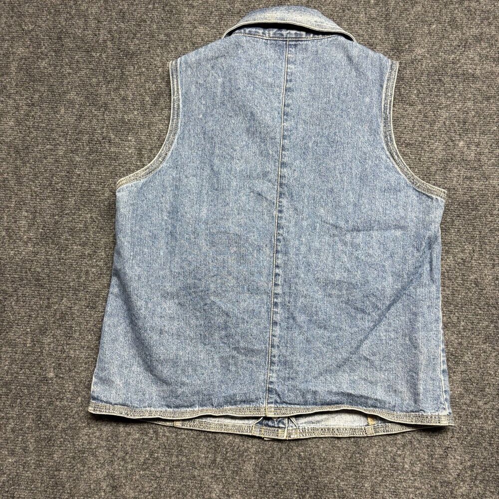 Vintage GAP Denim Vest Button Up Women’s Sleeveless Top Size Large 1990s Classic - Picture 4 of 11